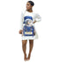 Cat Print Women Clubwear Blouse Loose Mini Dress Casual #Long Sleeve